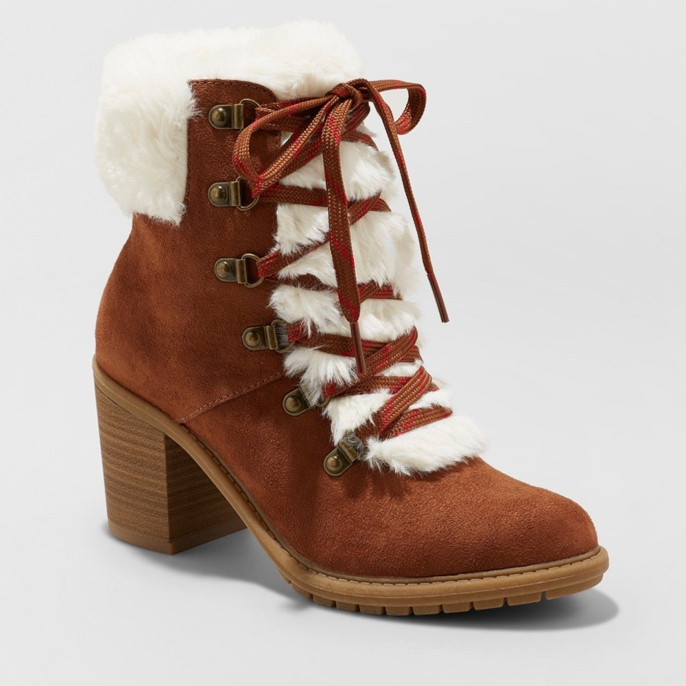 Faux fur track boots